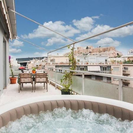 Lovely Apt W/Heated Jacuzzi &Full Acropolis View Atenas Exterior foto